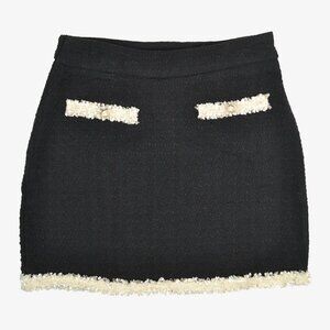 SHEIN Black Bouclé Miniskirt, XS